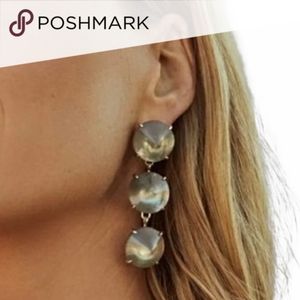 NEW Kendra Scott Jolie Grey Illusion Statement Earrings
